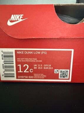 PINK NIKE DUNKS (PS) USED
